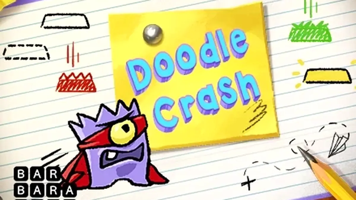 Tampilan antarmuka permainan slot Doodle Crash yang mendebarkan